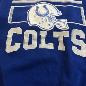 Vintage INDIANAPOLIS COLTS Blue and Silver Sweatshirt with Iconic Colts Logo
